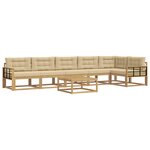 vidaXL Ensemble de canapés d'extérieur 7 Pièces Blanc et Beige