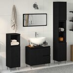 vidaXL Ensemble de Meubles de Salle de Bain 3 Pièces Chêne noir