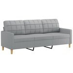 vidaXL Ensemble de canapés 4 Pièces coussins gris clair tissu