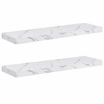 vidaXL Étagère Murale 2 pc Marbre blanc 80 x 23 5 x 3 8 cm