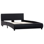 vidaXL Cadre de lit avec LED noir similicuir 120 x 200 cm