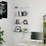 vidaXL Étagères murales 4 Pièces Blanc 80x11 5x18 cm bois d'ingénierie