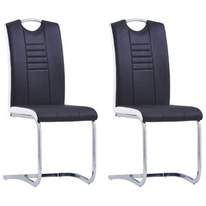 vidaXL Chaises à manger cantilever lot de 2 noir similicuir