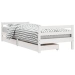 vidaXL Cadre de lit enfant tiroirs blanc 90x200 cm bois de pin massif