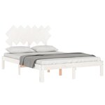 vidaXL Cadre de lit sans matelas blanc bois de pin massif