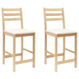 vidaXL Chaises de salle à manger 2 pc Bois de Caoutchouc Massif