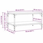 vidaXL Table basse Chêne noir 80 x 50 x 40 cm Bois d'ingénierie