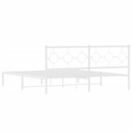 vidaXL Cadre de lit métal sans matelas et tête de lit blanc 183x213 cm