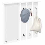 vidaXL Porte-manteau mural Blanc 84 x 10 x 80 cm Bois d'ingénierie