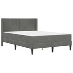 vidaXL Cadre de lit avec matelas Gris foncé 160 x 200 cm Velours