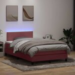 vidaXL Sommier à lattes de lit avec matelas et LED rose 120x220 cm velours