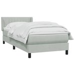 vidaXL Sommier à lattes de lit et matelas gris clair 90x220 cm velours