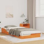 vidaXL Cadre de lit surélevé Marron cire 90 x 220 cm