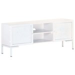 vidaXL Meuble TV Blanc 115x30x46 cm Bois massif de manguier