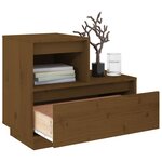 vidaXL Tables de chevet 2Pièces Marron miel 60x34x51cm Bois de pin massif