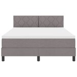 vidaXL Lit à ressorts avec matelas avec LED Taupe 160 x 200 cm tissu