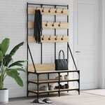 vidaXL Porte-vêtements et rangement des chaussures chêne sonoma