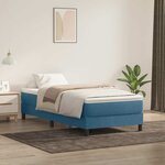 vidaXL Sommier à lattes de lit et matelas bleu foncé 90x210 cm velours