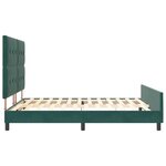 vidaXL Lit à ressorts avec tête de lit Vert foncé 180 x 200 cm Velours
