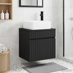 vidaXL Meuble de lavabo mural Noir 49 x 41 x 63 cm Bois d'ingénierie