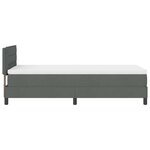 vidaXL Lit boxspring avec matelas Gris foncé 90 x 190 cm tissu