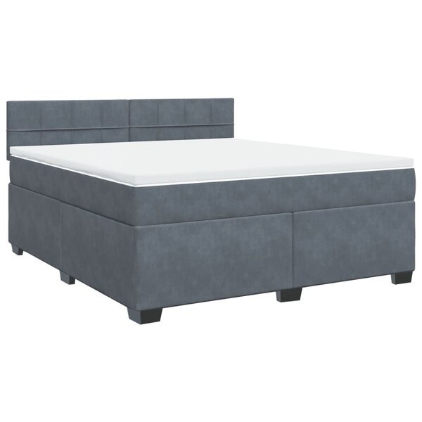 vidaXL Sommier à lattes de lit et matelas Gris foncé 180x200cm Velours
