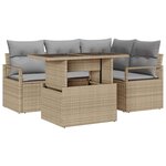 vidaXL Ensemble de canapé de jardin 5 Pièces beige et gris clair
