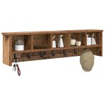 vidaXL Porte-manteau mural avec étagère Bois ancien 100 x 16 x 26 cm