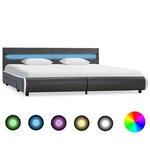 vidaXL Cadre de lit avec LED Anthracite Similicuir 180x200 cm