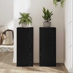 vidaXL Support de Plante 2 Pièces Chêne noir 30 x 30 x 70 cm