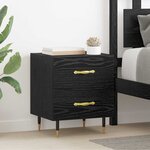 vidaXL Cabinet de chevet avec tiroir Chêne noir 40 x 35 x 47.5 cm