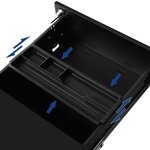 Caisson armoire de bureau mobile verrouillable avec 3 tiroirs rangement de documents papeterie préassemblé pour bureau bureau à domicile 39 x 45 x 55 cm noir mat 12_0004819