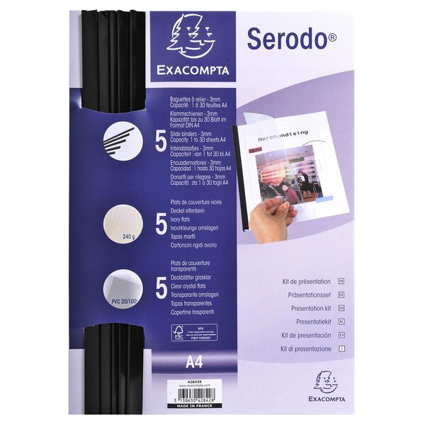 Kit de présentation Serodo noir et Ivoire x 5 EXACOMPTA