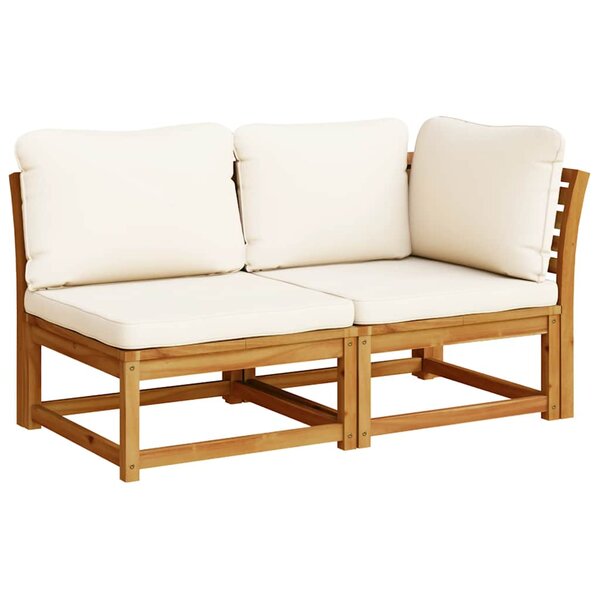 vidaXL Salon de jardin 2 Pièces avec coussins bois massif d'acacia