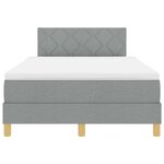 vidaXL Lit à ressorts avec matelas Gris clair 120 x 190 cm tissu