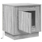 vidaXL Cabinet de chevet Gris 44 x 34 5 x 45 cm Bois d'ingénierie