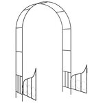 vidaXL Voûte de jardin avec portail Noir 138x40x238 cm Fer