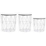 vidaXL Table basse 3 Pièces Blanc