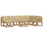 vidaXL Ensemble de canapés d'extérieur 9 Pièces Blanc et Beige