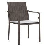 Ensemble de jardin 5 pièces avec coussins en polyrotin marron