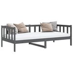vidaXL Lit de jour sans matelas gris bois de pin massif 90x200 cm