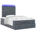 vidaXL Cadre de lit ottoman avec matelas gris foncé 120x190 cm velours