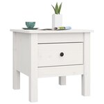 vidaXL Table d'appoint Blanc 40x40x39 cm Bois massif de pin