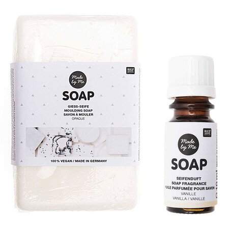 Savon à mouler opaque 100  vegan 250 g + Huile parfumée vanille