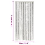 vidaXL Rideau anti-mouches gris clair et blanc 90x220 cm chenille