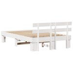 vidaXL Cadre de lit avec tête de lit blanche 120x200 cm Bois massif de pin