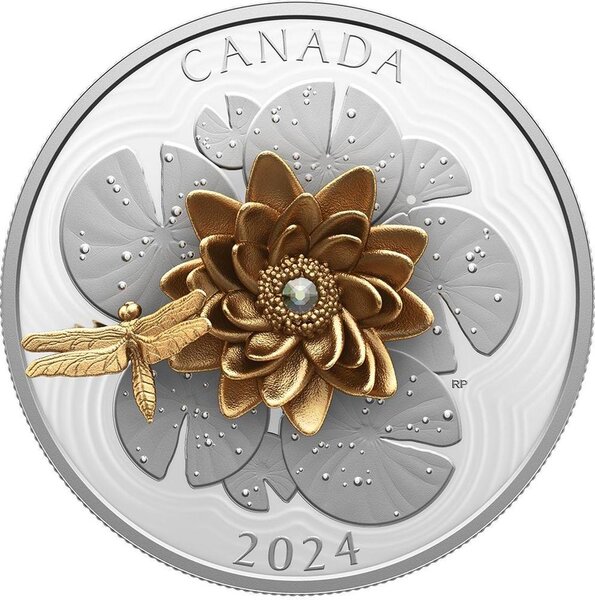 Pièce de monnaie en Argent 50 Dollars g 157.6 Millésime 2024 DRAGONFLY AND THE BLOOM