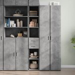 vidaXL Buffet haut gris béton 30x42 5x185 cm bois d'ingénierie