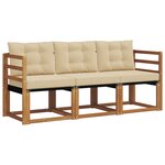 vidaXL Ensemble de canapés d'extérieur 3 Pièces Naturel et Beige