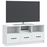 vidaXL Meuble TV Blanc 102 x 34 5 x 47 cm Bois d'ingénierie
